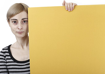 Image showing Woman holding a paper