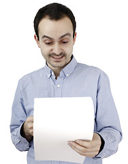 Image showing Man holding a paper