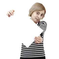 Image showing Woman holding a paper