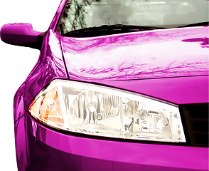 Image showing Pink Sport Car - Front side, half