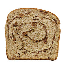 Image showing Cinnamon Swirl Raisin Bread Slice