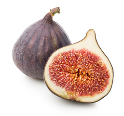 Image showing Juicy figs with leaf