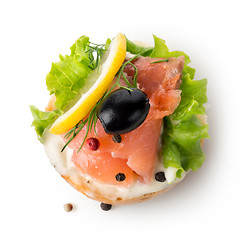 Image showing Fish vegetable sandwich