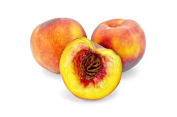 Image showing Peaches whole and half