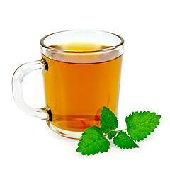 Image showing Herbal tea with melissa in a mug