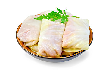 Image showing Cabbage stuffed with parsley in a dish