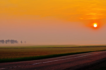 Image showing Dawn with fog and expensive