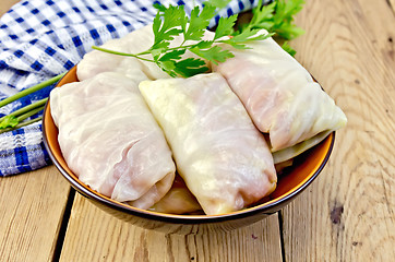 Image showing Cabbage stuffed with parsley on the board