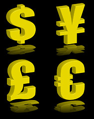 Image showing money symbols gold