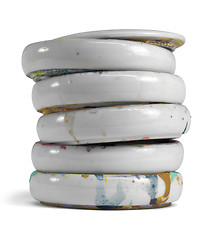 Image showing stacked paint mixing bowls