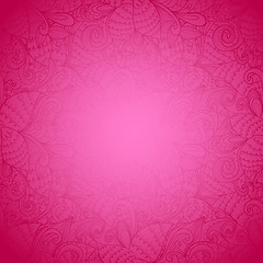 Image showing Seamless floral pink abstract hand-drawn texture