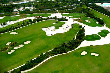 Image showing Elevevated view of golf course