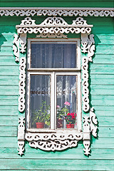 Image showing Platband on the window of an village house