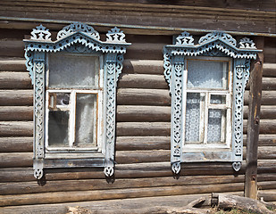 Image showing Platband on two window of an village house