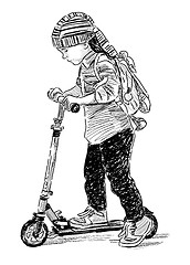 Image showing kid on scooter