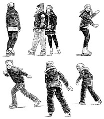Image showing children on the skates