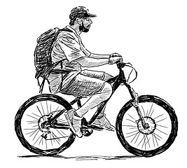 Image showing man riding a bicycle