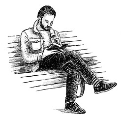 Image showing man reading a book