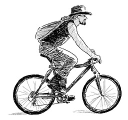 Image showing man on a cycle