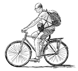 Image showing man on a bycicle