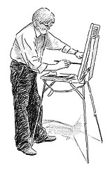 Image showing artist in open air