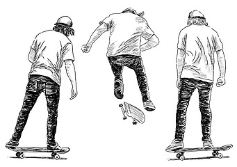 Image showing teenager skateboarding