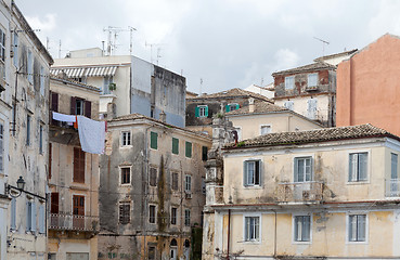 Image showing Crumbling buildings in Corfu