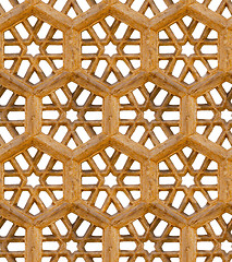 Image showing Seamless pattern. Ancient traditional ornament - brown sandstone