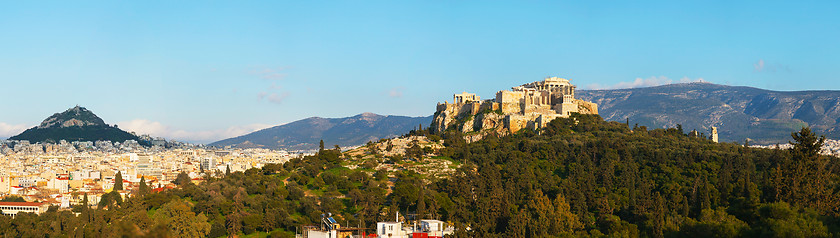 Image showing Panorama with Acropolis in Athens, Greece