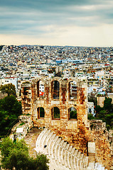 Image showing The Odeon of Herodes Atticus view in Athens