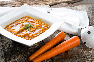 Image showing Bowl of carrot soup