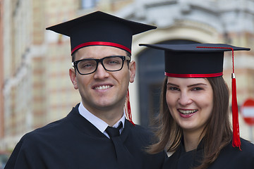 Image showing Portrait of a Couple in the Graduation Day