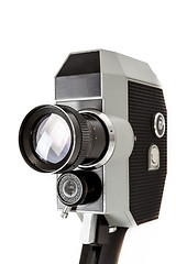 Image showing Old 8mm movie camera on white