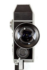 Image showing Old 8mm movie camera on white