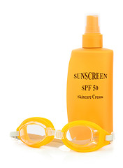 Image showing Sunscreen and Goggle Protection 