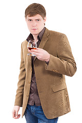 Image showing Handsome man wearing terracotta jacket