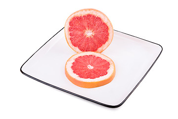 Image showing Grapefruit in square plate