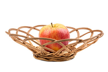 Image showing Sweet red apple in wicker