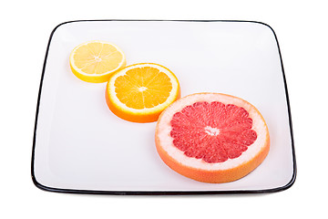 Image showing Grapefruit, orange and lemon