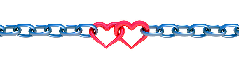 Image showing Chains with red heart