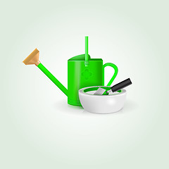 Image showing Illustration of watering can