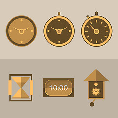 Image showing Icons for clocks
