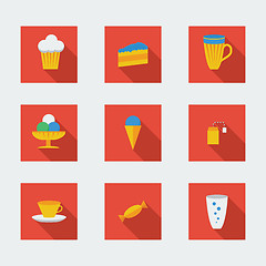 Image showing Flat icons for cafe