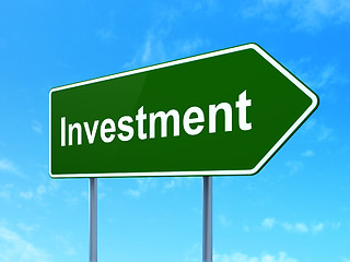 Image showing Business concept: Investment on road sign background