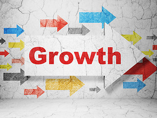 Image showing Finance concept: arrow with Growth on grunge wall background