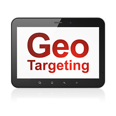 Image showing Finance concept: Geo Targeting on tablet pc computer