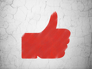 Image showing Social network concept: Thumb Up on wall background