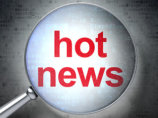 Image showing News concept: Hot News with optical glass