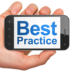 Image showing Education concept: Best Practice on smartphone