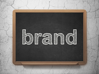 Image showing Marketing concept: Brand on chalkboard background